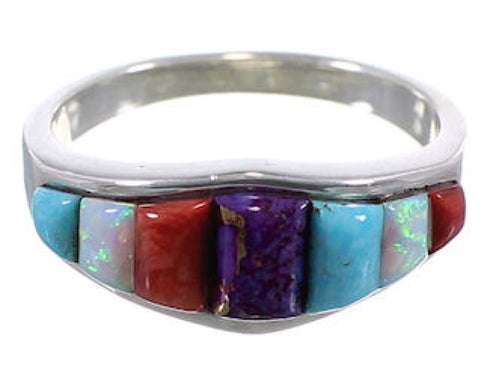 Multicolor Southwest Sterling Silver Ring Size 6-3/4 TX38218